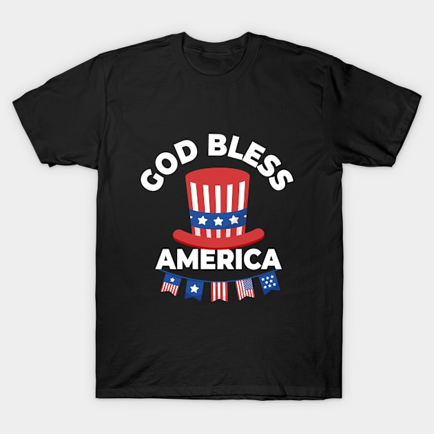 God Bless America For Patriotic Independence day 4th of July T-Shirt by smartrocket